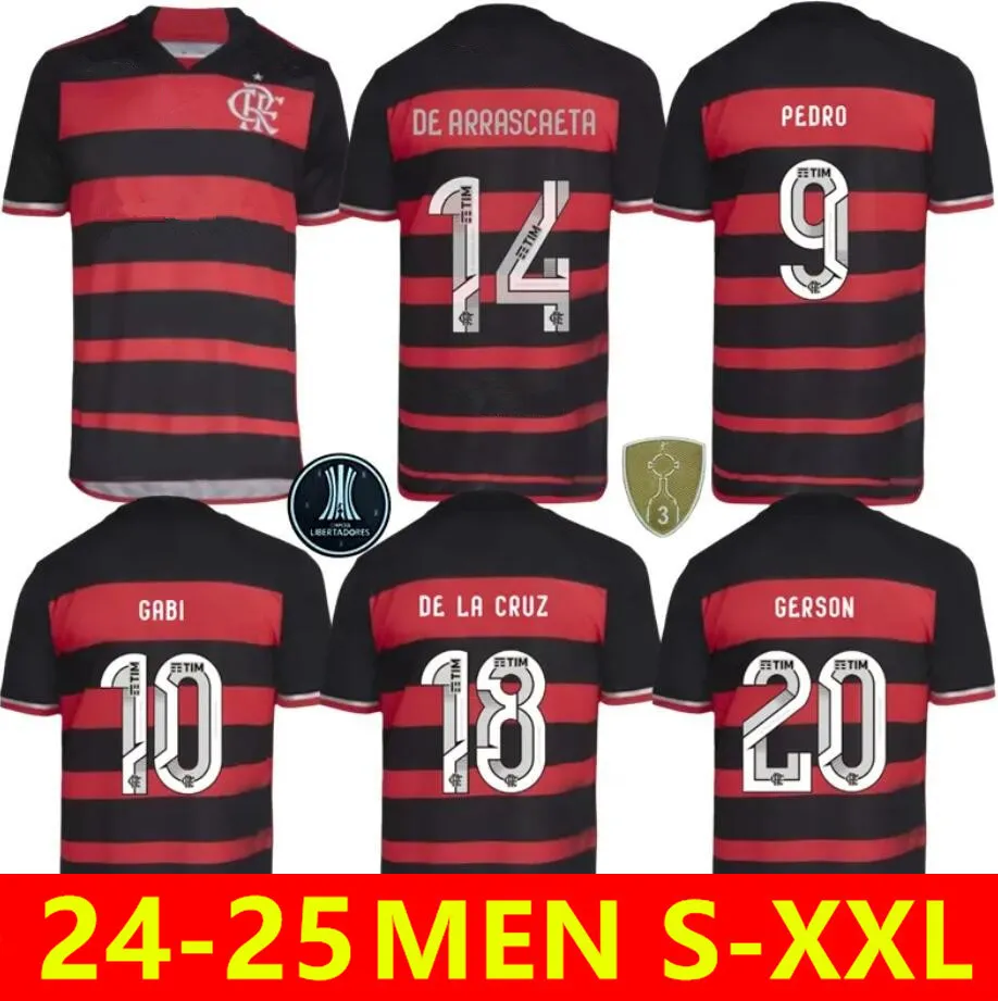 24/25 Flamengo piłka nożna Pedro Diego Gerson Gabi Lorran Pulgar fani 2024 2025 Koszulki piłkarskie Camisa de Futebol