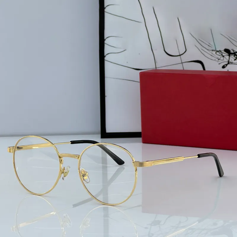 Gold Carti Glasses Solglasögon Mens Women Classic Square Leisure Luxury Roundness Gogglesmulticolor Fashion Frames Sunglass Partihandel med Box Lunette Buffs