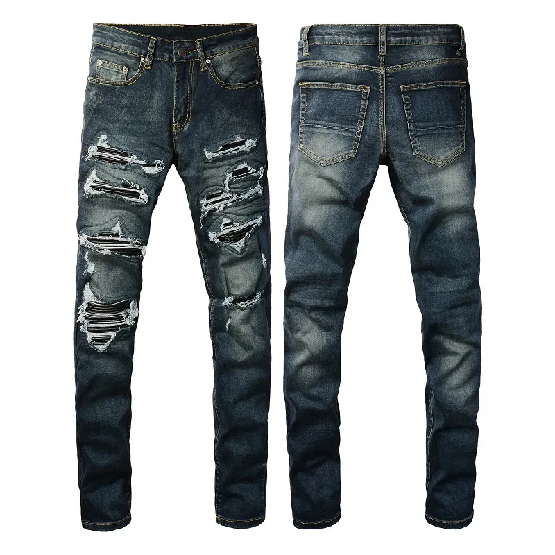 DHgate.com:Mens Linen Hip Hop Jeans, Distressed Ripped Biker