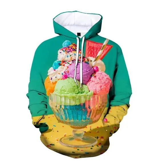 2024 Tasarımcı Hoodies Erkekler Kadın Hoodie Ice Cream 3D Büyük boy moda sweatshirt H2Y Hoody Uzun Kollu Sweatshirts Boyut OK020