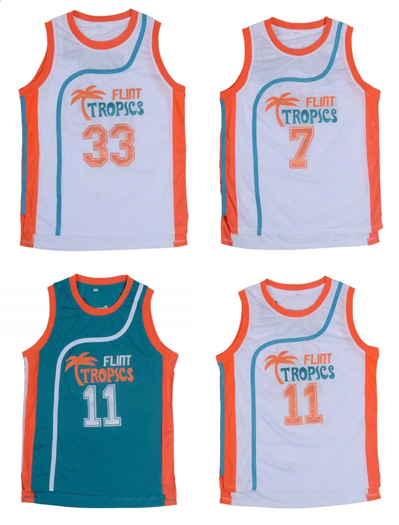 Film Flint Tropics Coffee Black 7# Monix 11# Moon 33# Pro Basketball Jersey Cosplay 240122