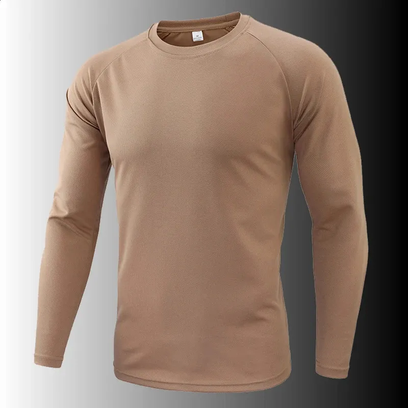 Camiseta de camuflaje táctico de manga larga de primavera para hombre, Camisa Masculina de otoño, camisa militar transpirable de secado rápido S3XL 240124