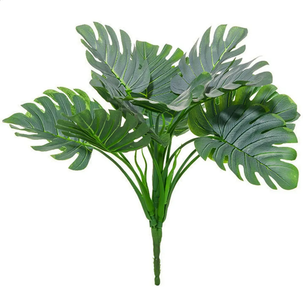 Artificial Plants Green Palm Leaves Monstera Fake Plastic Flowers Faux Tree Branch Leafs Tropical Home Decor Garden Decoration