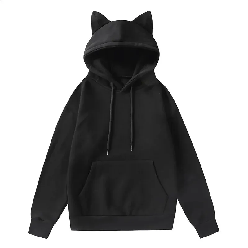 Winter Mens Hoodie Sweater Pullover South Korea Fashion Mens Cat Ears Cute Japanese Top Personality Sweatshirt Women 240131