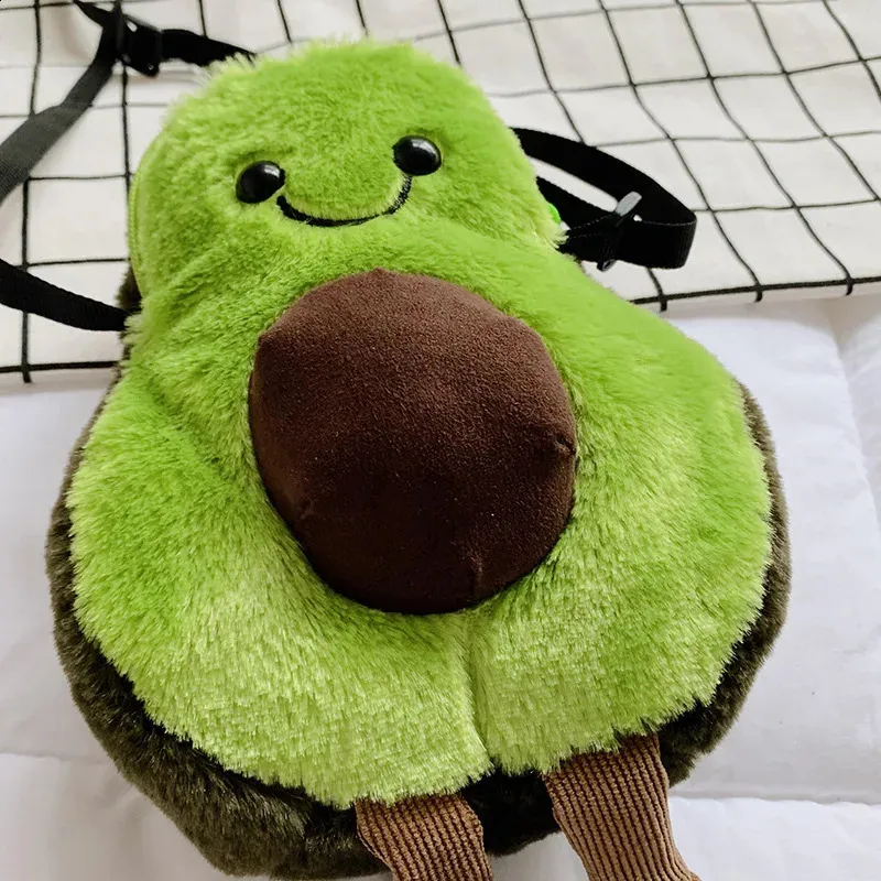 Mini-Tasche, modischer Trend, niedlicher Avocado-Plüschtier-Rucksack, die einzelne Umhängetasche, geneigte Umhängetasche, Puppenspielzeug, Geschenk 240201