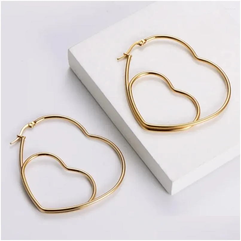 Boucles d'oreilles Promotion Design Coeur Forme Métal Pour Femmes Avec Push-Back Mode Or Couleur Boucle D'oreille Bijoux De Luxe Cadeaux Drop Livrer Otnvd