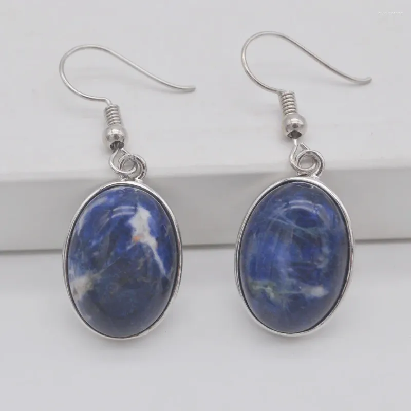 Kolczyki Dangle Brazilian Sodalite Stone Owalne Krzyki Krzyżowskie biżuteria T246