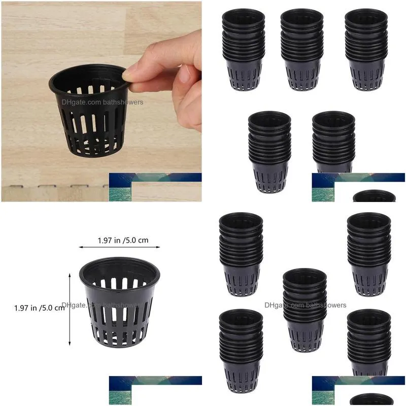 Annan hemlagringsorganisation 50st Planting Bucket Cture Net Cups Plastic Cup Hydroponic Pot Drop Delivery Garden Housekee DHK8E