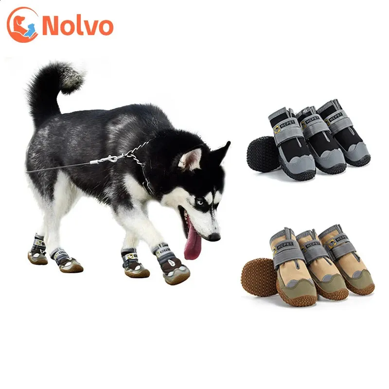 Husdjurskor för Sports Mountain Wearable Pets PVC Soles vattentäta reflekterande stövlar perfekt för små medium stora Y240119