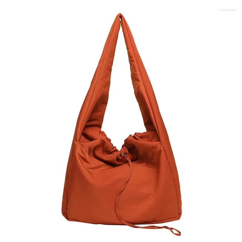 Evening Bags Korean Version Casual Drawstring Shoulder Bag Large Capacity Women Fashion Nylon Fabric Crossbody