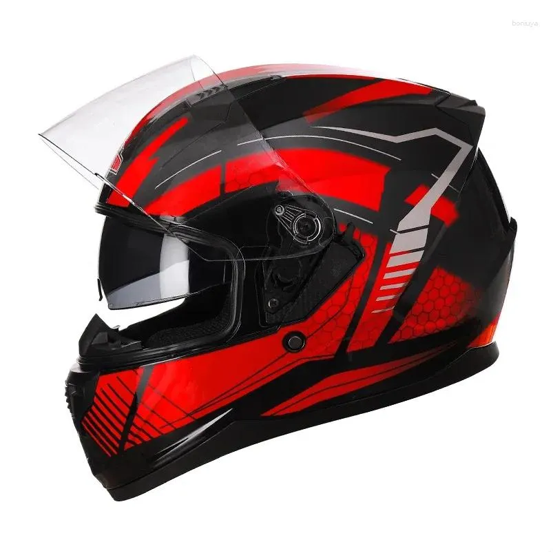 Hełmy motocyklowe Fl twarz kasek ciemny obiektyw Motorbike Otwórz Casco Visors Dirt Bike S M L XL dla mężczyzn Kobiety DOT ECE APPD DROP AUTOQZ