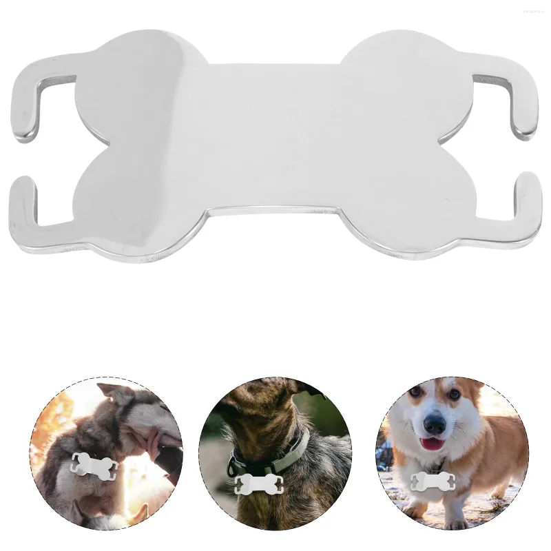 Dog Collars 6 Pcs Pet Tag Collar Name Stainless Steel Dogs Tags For Pets Bone Shaped Bones Puppy ID