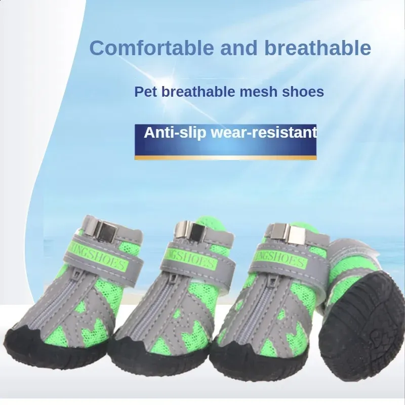 Sapatos para animais de estimação malha respirável cão ao ar livre botas antiderrapantes zapatos para perro meias de cachorro botas sapato cachorro chaussure chien 240129