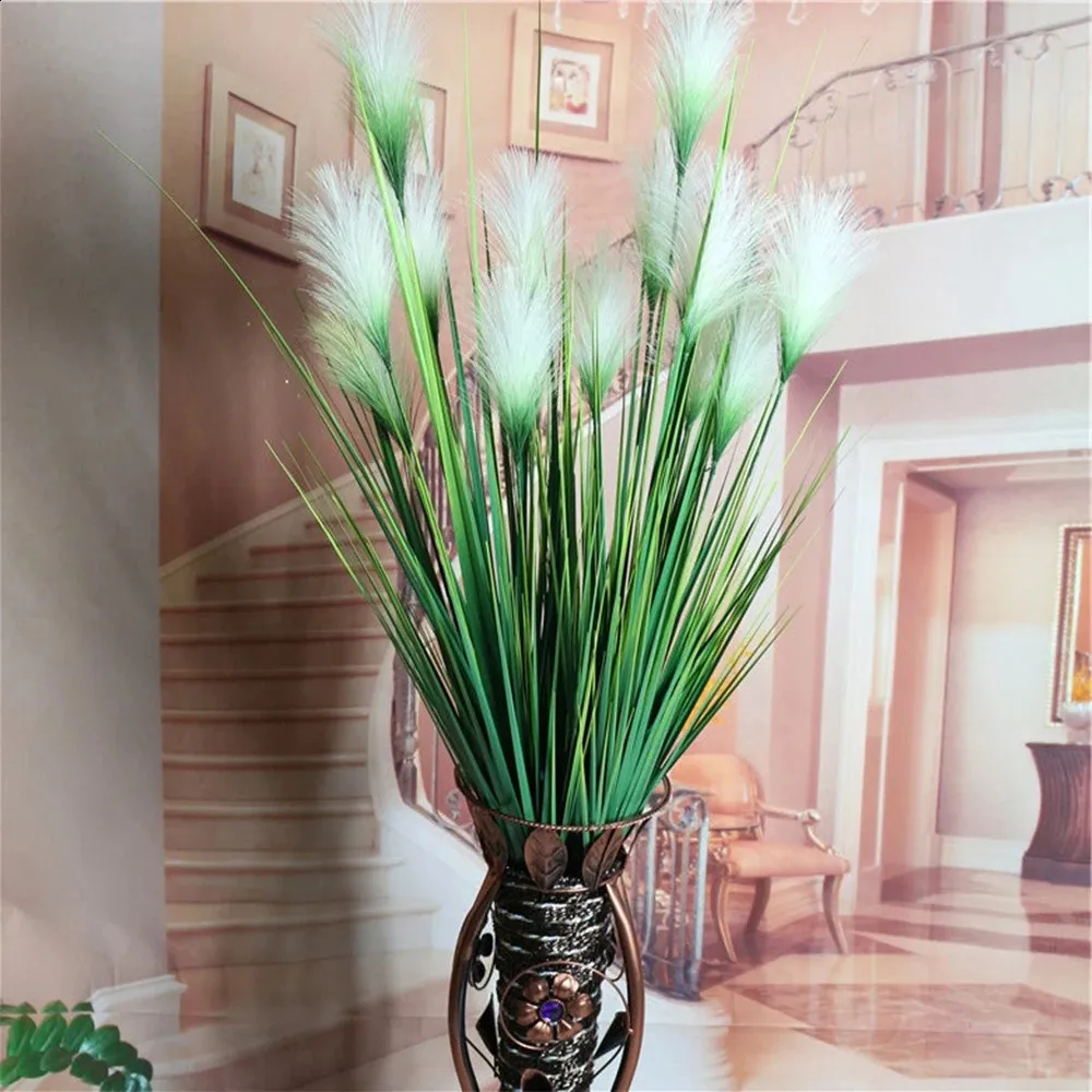 93CM 7 Fork Large Plants Artificial Reed Grass Onion Bouquet Fake Flowers Tree Branch Leaf For Wedding Office Family Party Decor