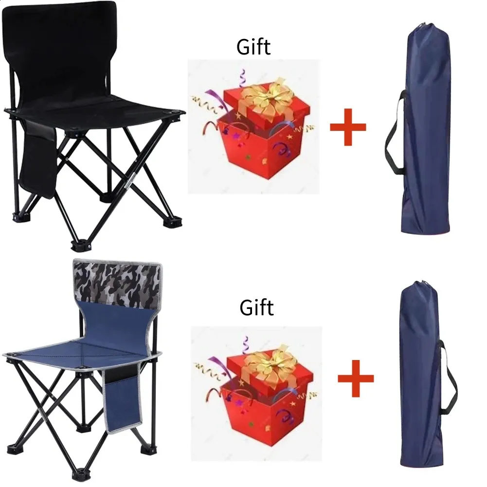2 In 1 Outdoor Folding Chair Camping Fishing Chair Stool Portable