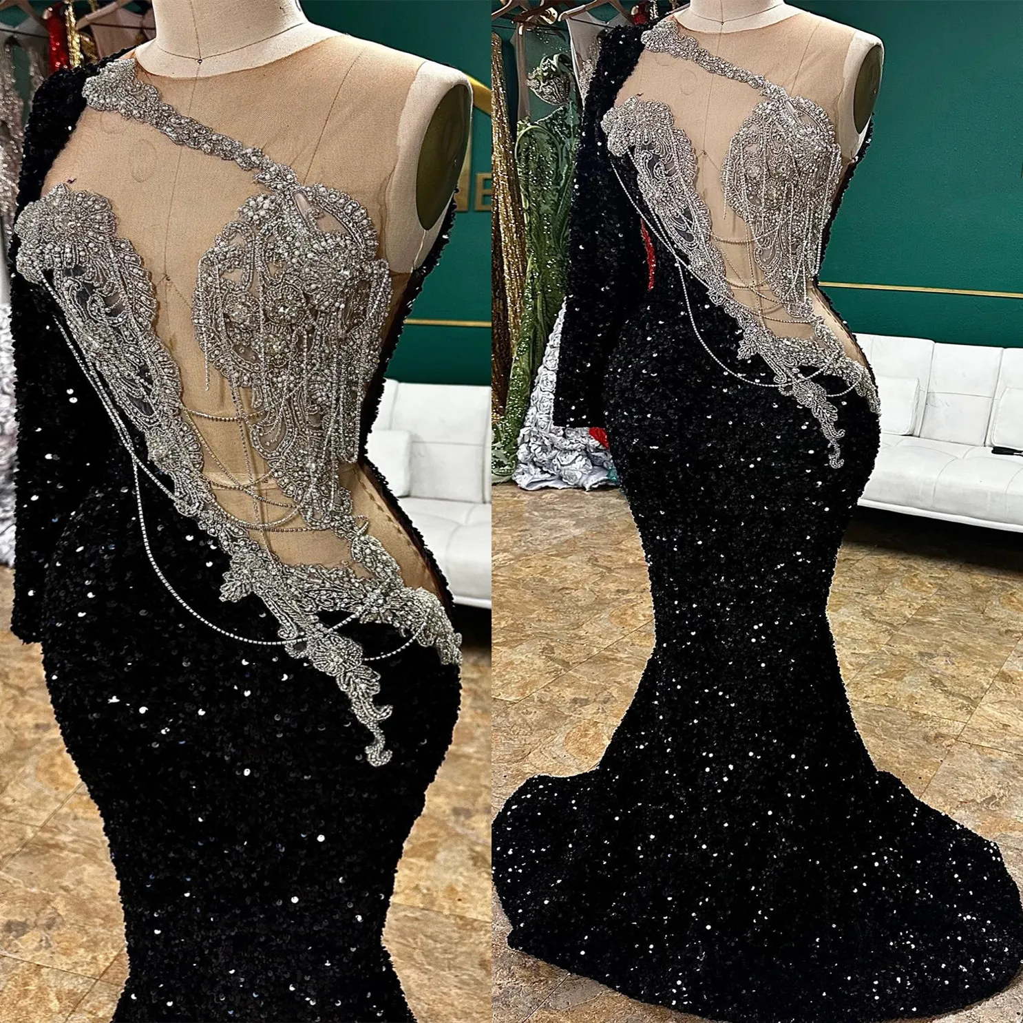 cotton printed dress Tab Sleeve Invert Print Size:16XL final Black Party Dress, Elegant
