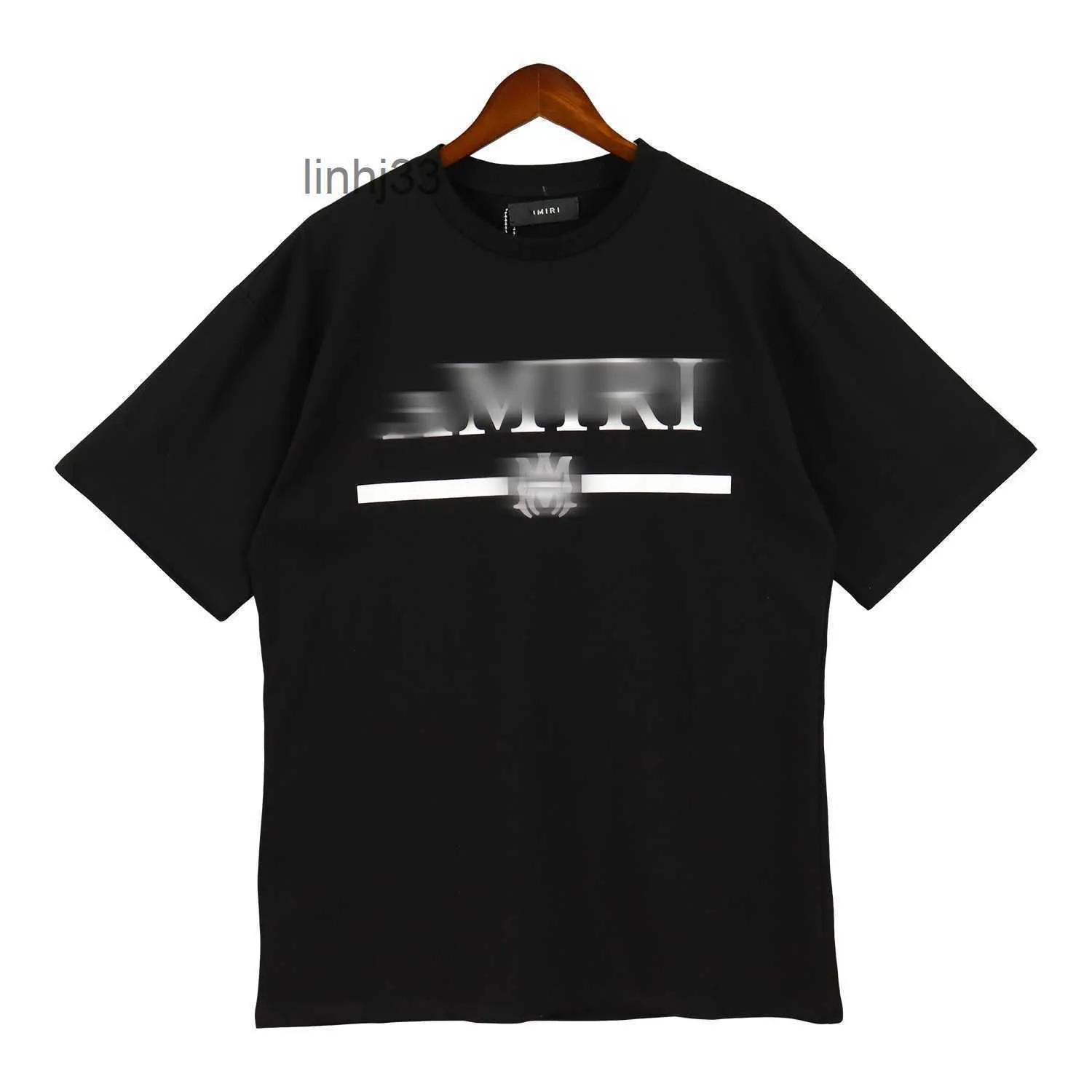 남자 티셔츠 봄/여름 새 AMI 편지 인쇄 둥근 목 티셔츠 남성과 면화 슬리브 느슨한 풀오버 탑 S-XXXLNE48KJRT