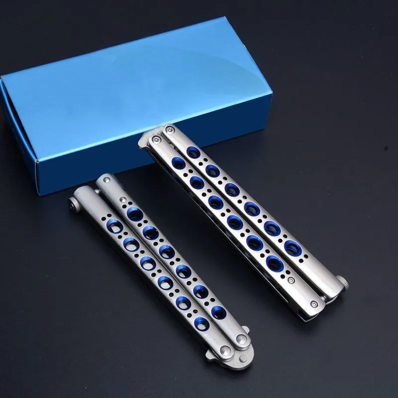 Theone Balisong Knife Blue All-Steel Handa/440C Blade dla BM42 BM43 Kieszeczka EDC Narzędzia