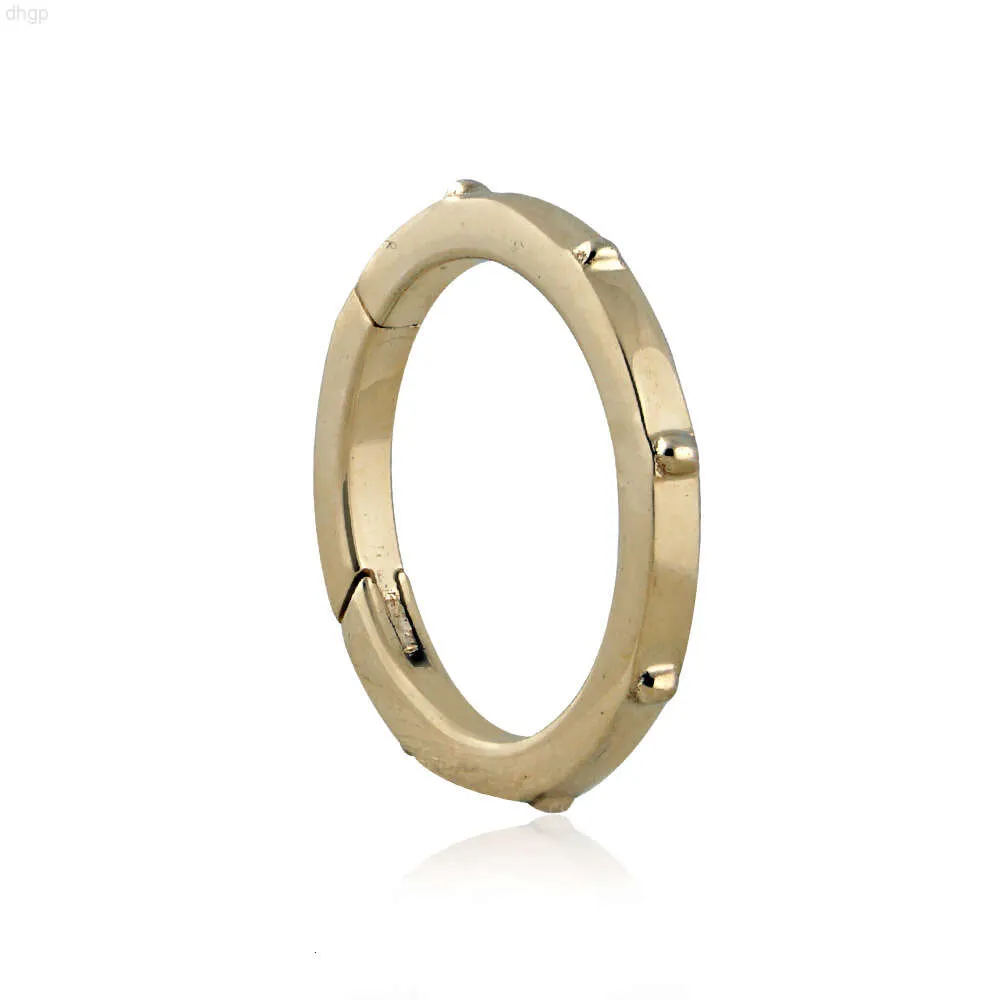 Solid 14k Yellow Gold Dotted Round Openable Clasp Lock Finding Jewelry Component for Bracelet Necklace