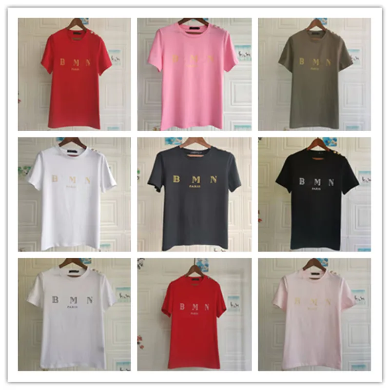 Fashionable Bar Spring/Summer New Hot Stamped Mother Cotton Loose T-shirt for Men and Women Couples