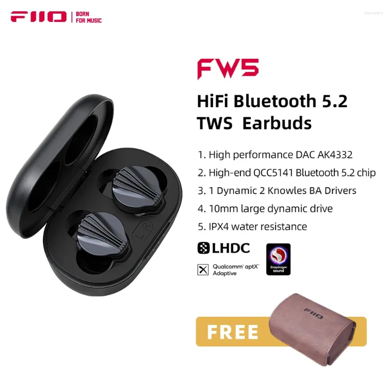 fiio fw5 tws bluetooth 5.2イヤホンの真のワイアレスイヤホン10mmダイナミックドライバーlhdc/aptx adaptive