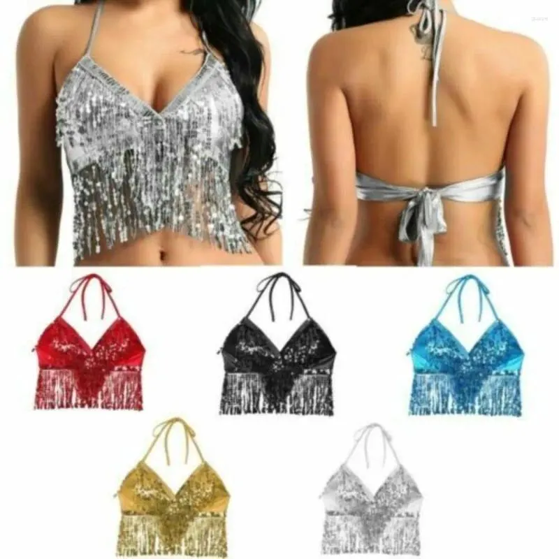 Stage Wear 2Pcs/Set Sequin Belly Dance Bra Charming Shiny Tassel Dancer Skirt Nightclub Show Costumes For Thailand/India/Arab