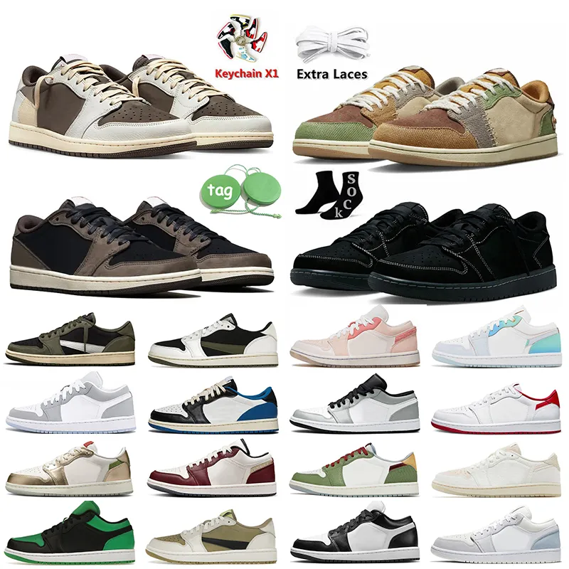 2024 Women Mens Jumpman 1 Buty niskie koszykówki Odwróć Mocha 1S Lows Cactus Jack Black Fantom Rok Dragon Golf Neutral Olive Panda Wolf Grey Treakers