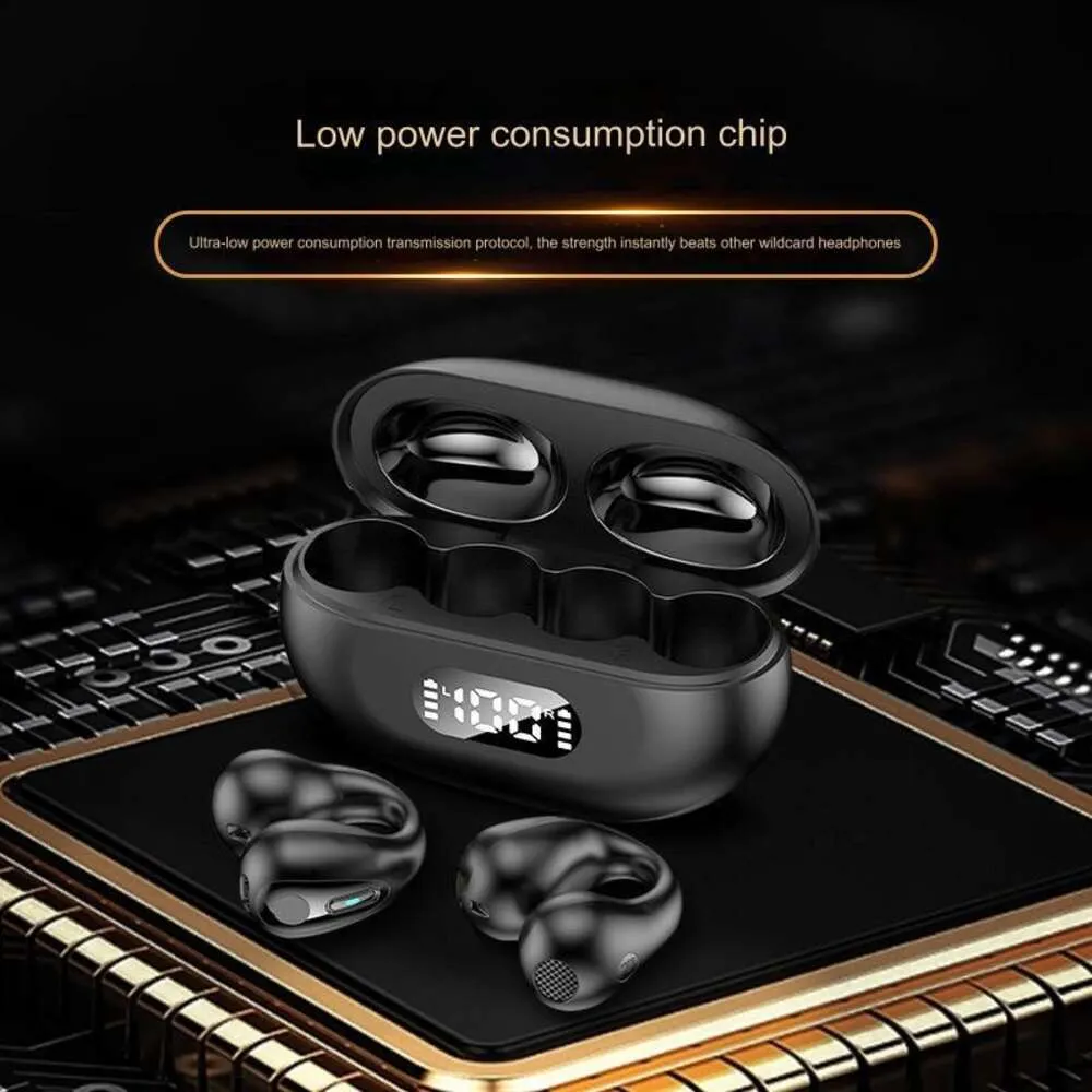 R15 Ear clip Bluetooth with Extra Long Range 5.3 Non Ear Noise Reduction M47 Bone Conduction Earphones