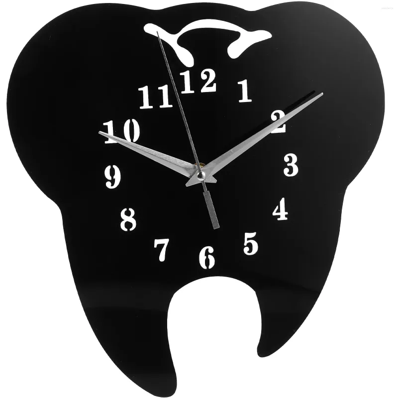 Wall Clocks Tooth Shaped Clock Rustic Hanging Decorative Acrylic Unique Mute For Home