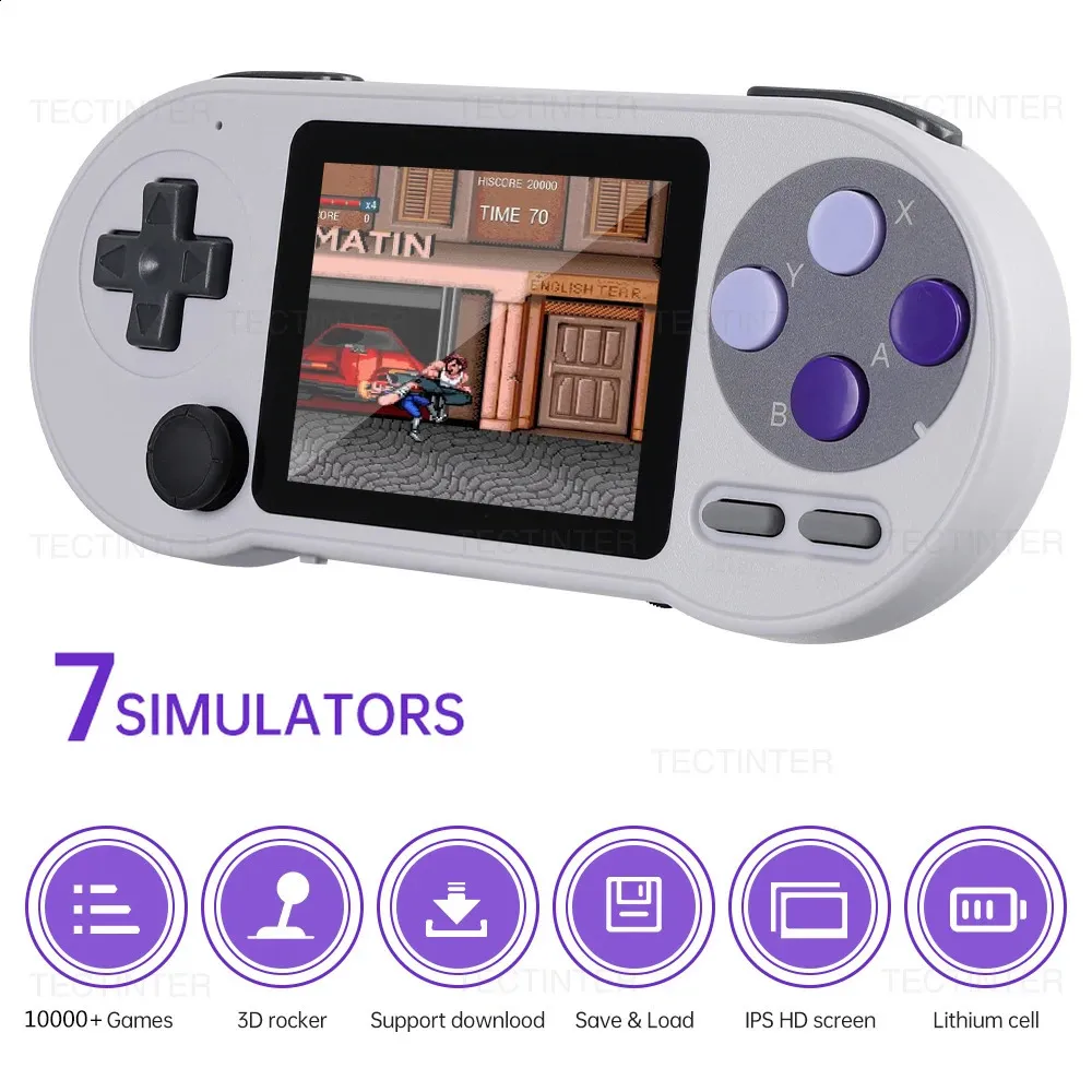 SF2000 Portable Video Game Console 3 Inch IPS Screen Handheld Game Console Inbyggd 10000 spel Retro TV-spel Player AV 240131