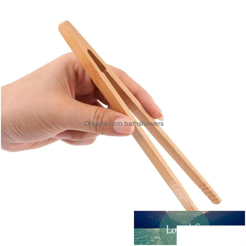 2pcs bamboo teaware tea clips wood toast tong wooden toaster bagel bacon squeezer sugar ice tea tongs 18cm