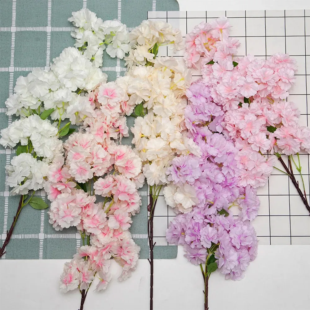 100cm 10PCS Artificial Flowers Plant Cherry Blossom Branch Silk Fake Flower Bouquet Wedding Decoration For Party Arch Home Decor