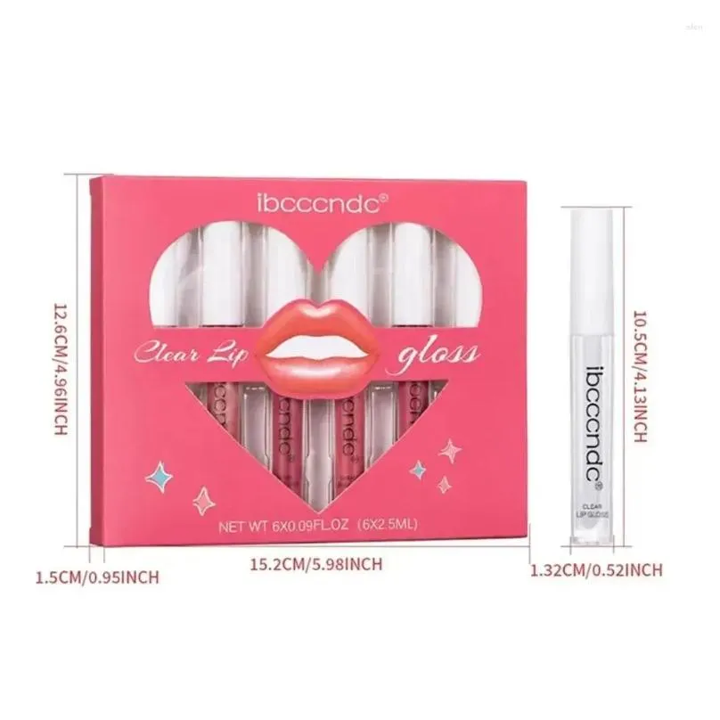 lip gloss lipstick set 6pcs transparent moisturizing and non staying cup mild irritating matte kit