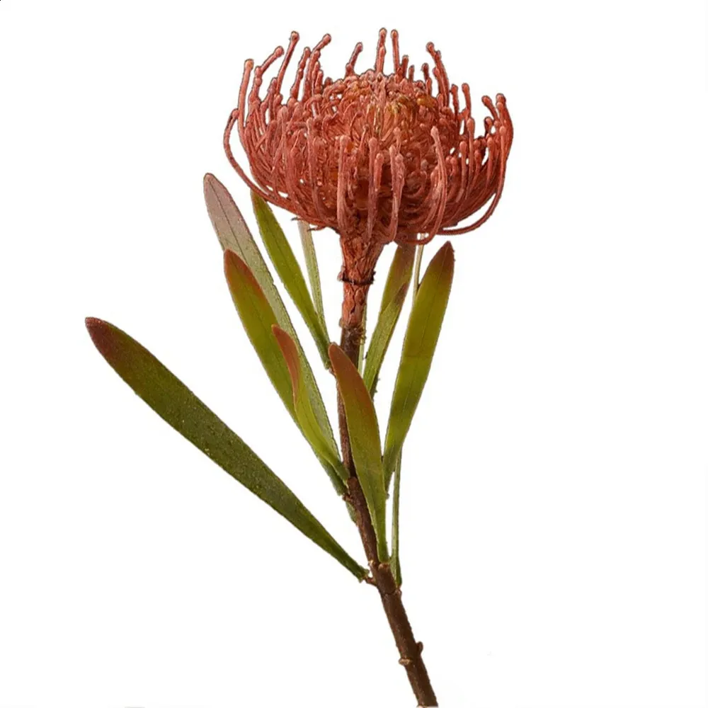 6PCS Artificial Flowers Pincushion Chrysanthemum Plastic Fake Imperial Flower Faux Plant Branch Leafs For Home Garden Shop Decor