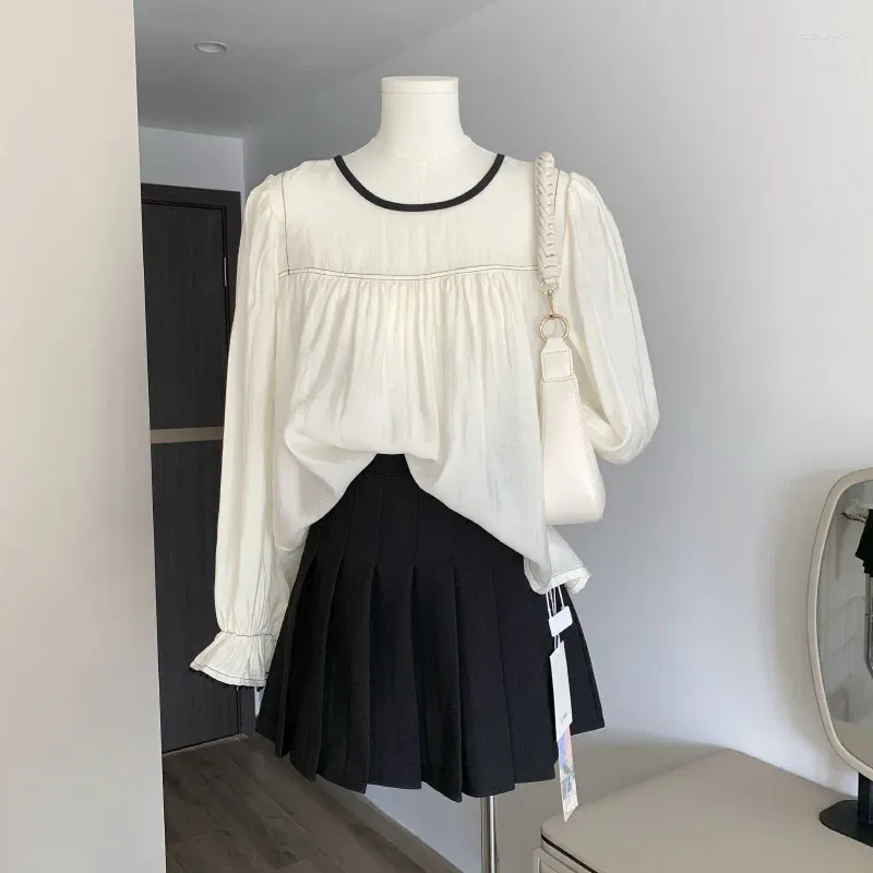 Damenblusen, ausgestellte Ärmel, lockere Oberteile, koreanische Mode, elegante, sexy Partybluse, gemütliche Hemden