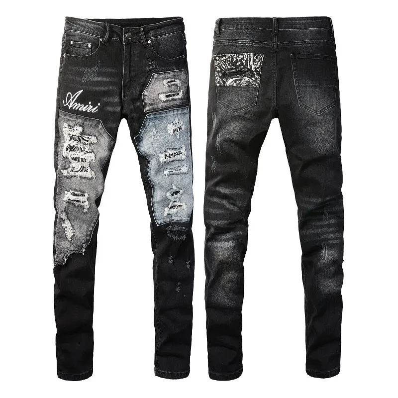 Hulpvktsgiq Jeans for Men Ripped Stretch Fit Skinny Stacked