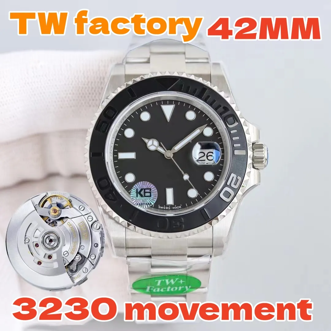 TW + Factory 42mm 3235 mouvement 72 heures de puissance tout en alliage de titane étanche montre pour hommes qui brille dans le noir de la plus haute qualité
