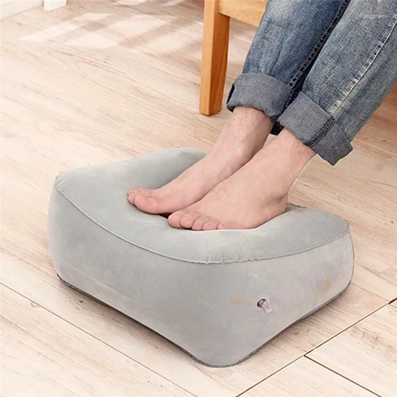 Pillow Portable Soft Foot Rest Pvc Air Travel Office Feet Release Tool Foldableundertable Inflatable Footrest Relax Furniture Tools