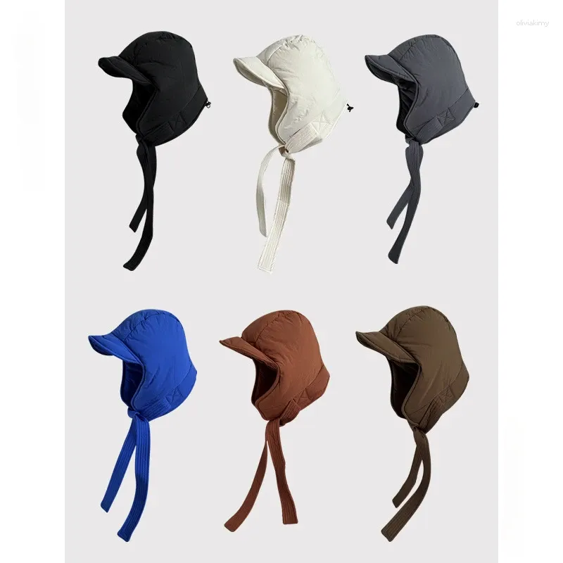 Bérets coréens chapeaux de bombardier pour femmes imperméable hiver épaissi chaud Protection de l'oreille Lei Feng chapeau mode casquette de Ski Baotou