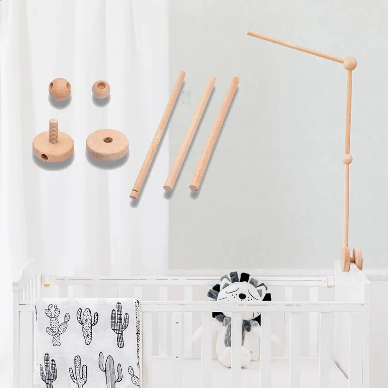 Baby Wood Bed Bell Bracket Mobile Hanging Rattles Bracket Toys Hanger Baby Crib Mobil Bell Bell Wood Toys Holder Arm Bracket 240129