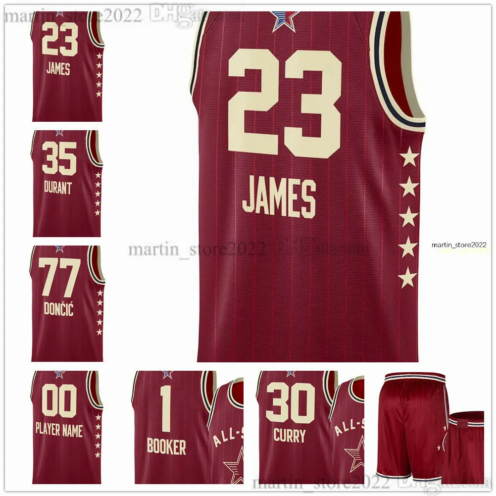 2024 All-Star Basketball Jersey Luka LeBron 23 James 77 Doncic Nikola Kevin Durant 15 Jokic Shai 2 G i l g e ou s - A l e x a n d e r Booker Curry Davis Edwards George Leonard Towns