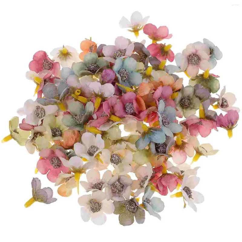 Fiori decorativi 100 pezzi di fiori artificiali teste di margherite africane artigianato finto in miniatura per la seta