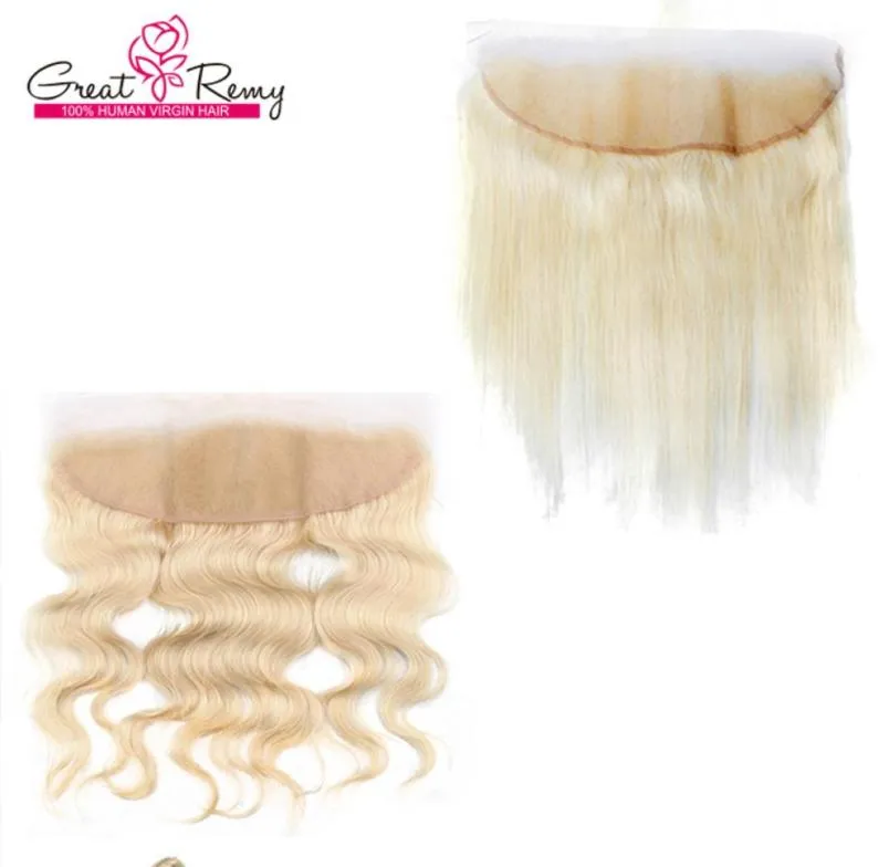 Remy Human Hair Blonde Closure Body Wave Brasilian 613 Honey Ear to Ear Lace Frontal Human Hair rakt Greatemy Factory Outlet44308147