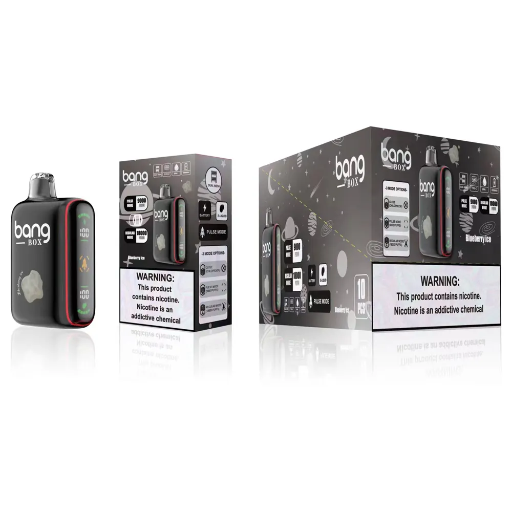 Bang Box originale da 9000 a 18000 sbuffi Doppia modalità Vape usa e getta 0% 2% 3% 5% Puff 9k 28ml Precaricato 650mAh Ricaricabile Visualizzazione intelligente della potenza