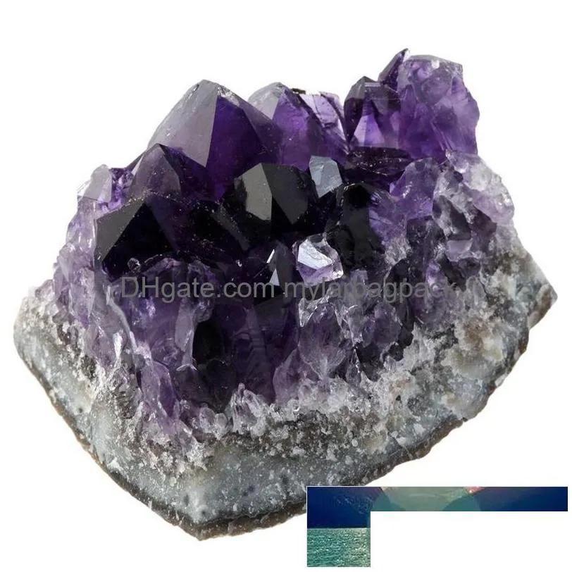 Craft Tools Natural Amethyst Quartz Crystal Cluster Healing Stones Specimen Home Decoration Crafts Piedras Naturales Y Minerales Drop Dh8Tw