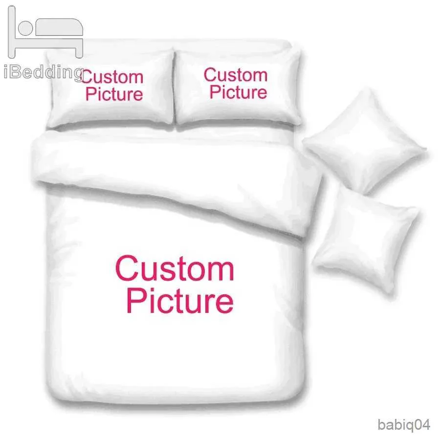 Sängkläder sätter anpassade sängkläder set anpassad 3D -tryckt personlig bild täcke täcke set full drottning kung storlek för sovrum dekoration gåvor