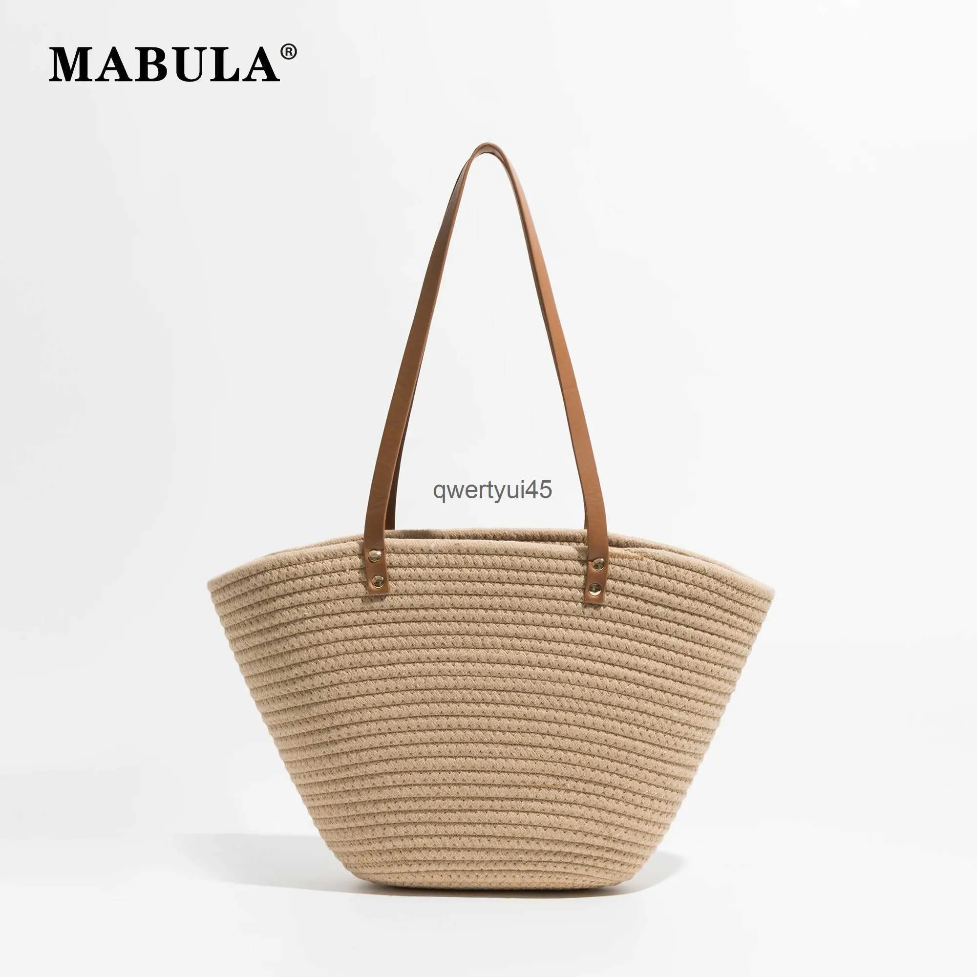 Shoulder Bags 2023 Simple Womens Straw Woven Tote Bag Big Capacity Soulder Beac andbag for Travel Casual Eco Work PurseH24217