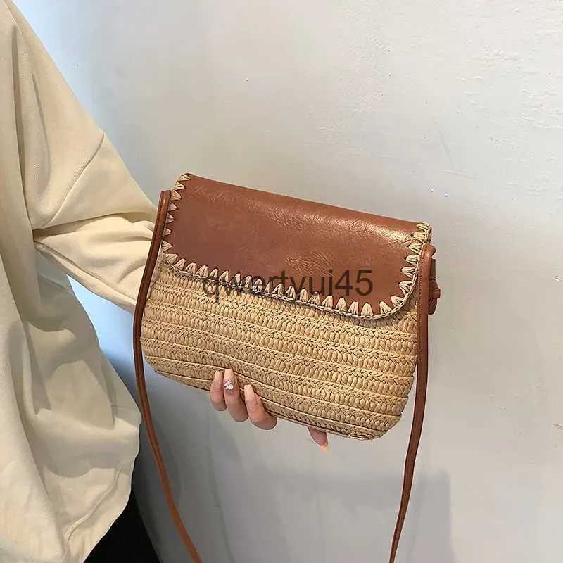 Schoudertassen Casual Straw Saddle Crossbody Soulder Dames Zomer Messenger Bag Raan Beac Lady Reizen Portemonnees en tassen BolsaH24217