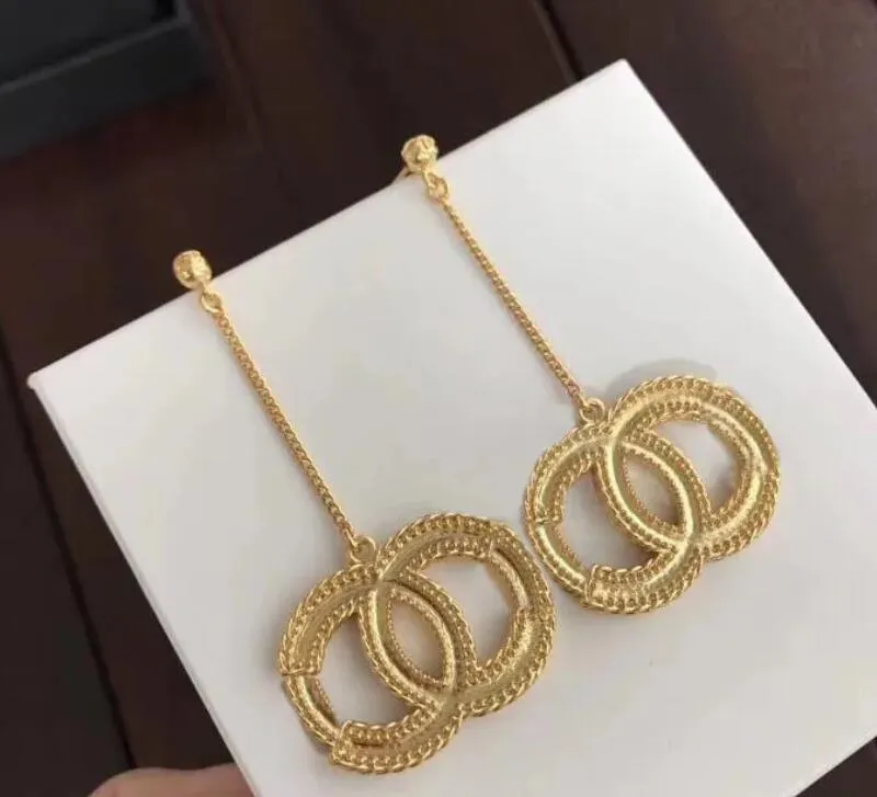 NUOVI orecchini in oro alla moda aretes orecchini per le donne amanti del matrimonio festa regalo fidanzamento gioielli con scatola