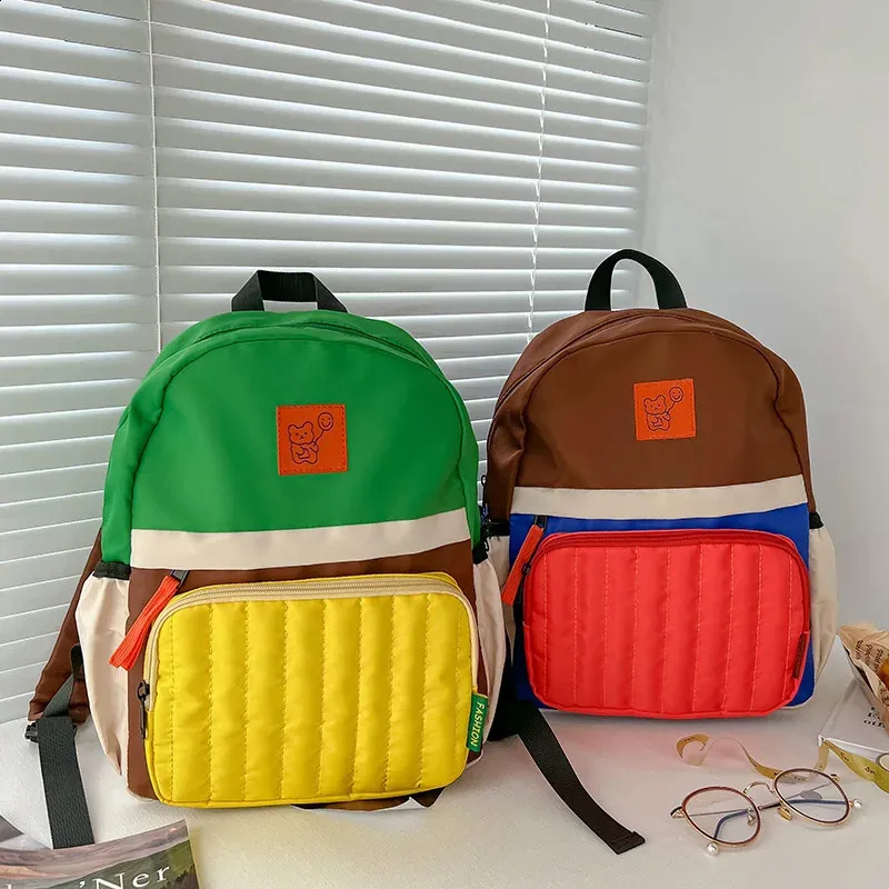 Корейский стиль водонепроницаемый рюкзак для маленьких детей Дорожная сумка для девочек плюшевые рюкзаки Школьная сумка для детского сада Детская сумка для мальчиков 240130